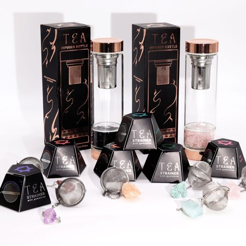 CGTS-ST - Raw Crystal Gemstone Tea Strainer Starter Pack - Sold in 1x unit/s per outer