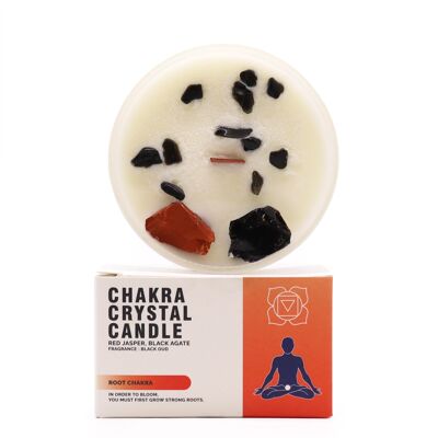 ChkCC-01 - Vela de cristal de chakra - Chakra raíz - Se vende en 1x unidad/s por exterior