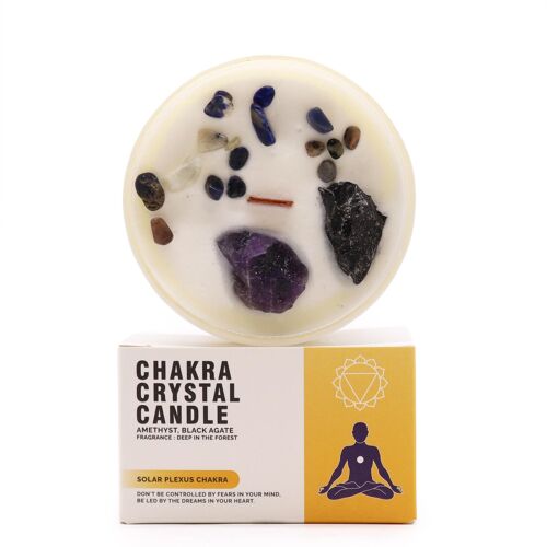 ChkCC-03 - Chakra Crystal Candle - Solar Plexus Chakra - Sold in 1x unit/s per outer