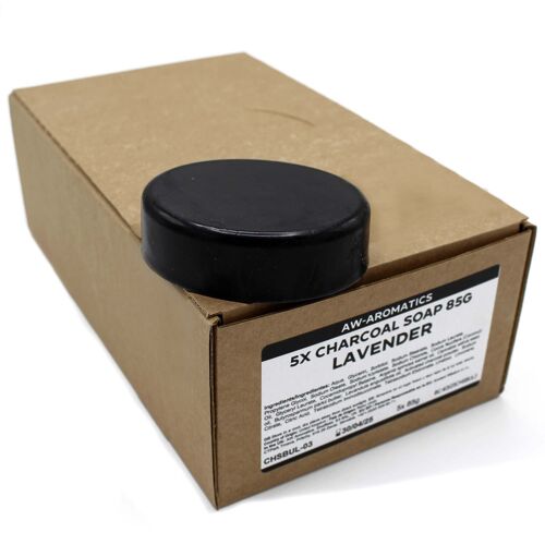 CHSBUL-03 - Charcoal Soap 85g - Lavender - White Label - Sold in 5x unit/s per outer