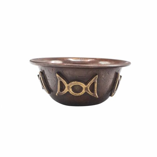 CIC-07 - Antique Copper Ritual Bowl with Triple Moon 8x4cm - Sold in 1x unit/s per outer