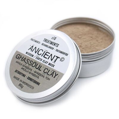 CLAY-06 - Mascarilla facial de arcilla Ghassoul 80 g - Se vende en 1x unidad/s por exterior