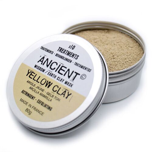 CLAY-08 - Yellow Clay Face Mask 80g - Sold in 1x unit/s per outer