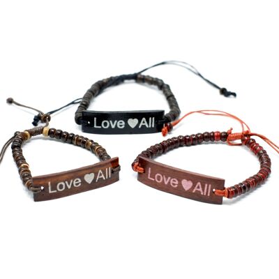 CocoSG-04 - Braccialetti con slogan Coco - LoveAll - Venduto in 6 unità per esterno