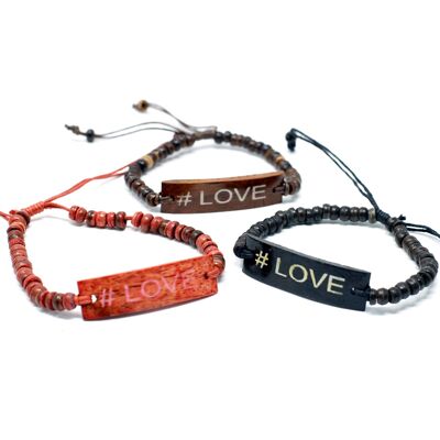 CocoSG-05 - Braccialetti con slogan Coco - #Love - Venduto in 6 unità per esterno