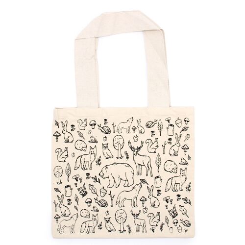 COTT-10A - Big Cotton Shopping Bag - 38x42cm - Forest Life - 10oz - Sold in 1x unit/s per outer