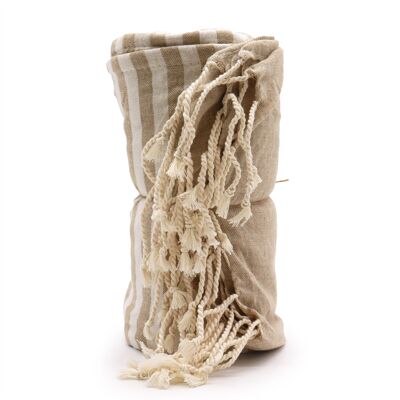 CPT-02 - Asciugamano in cotone Pareo - 100x180 cm - Sabbia calda - Venduto in 1x unità/i per esterno