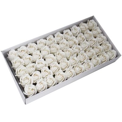 CSFH-01 - Jabón de flores para manualidades - Med Rose - Blanco - Se vende en 50 unidades/s por exterior