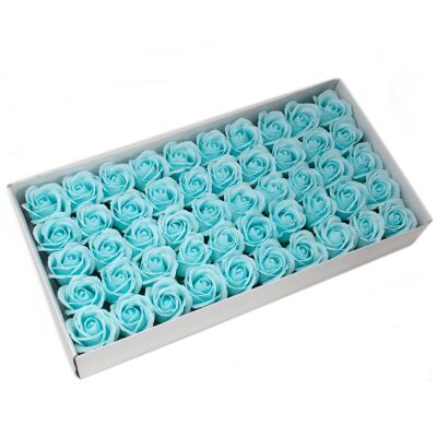 CSFH-04 - Jabón de flores para manualidades - Med Rose - Baby Blue - Se vende en 50 unidades por exterior