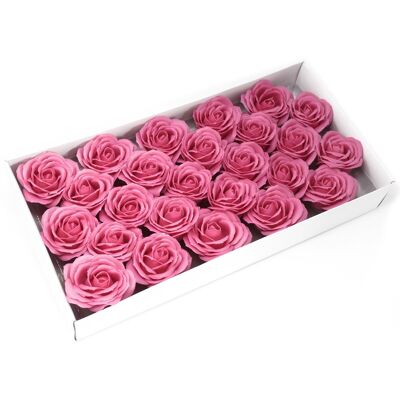CSFH-23 - Sapone floreale per artigianato - Rosa grande - Rosa - Venduto in 25 unità/i per esterno