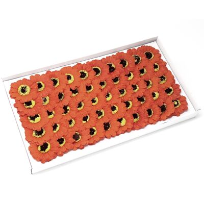CSFH-30 - Blumenseife zum Basteln - Kleine Sonnenblume - Orange - Verkauft in 50 Stück pro Umkarton