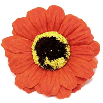 CSFH-30 - Savon aux fleurs pour l'artisanat - Petit tournesol - Orange - Vendu en 50x unité/s par extérieur 3