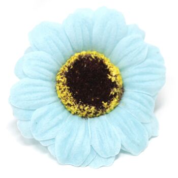 CSFH-32 - Savon aux fleurs pour l'artisanat - Petit tournesol - Bleu - Vendu en 50x unité/s par extérieur 3