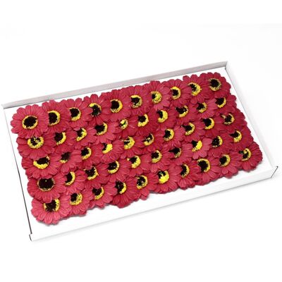 CSFH-33 - Jabón floral para manualidades - Girasol pequeño - Rojo - Se vende en 50 unidades/s por exterior