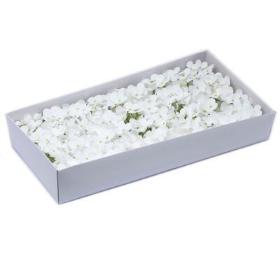 CSFH-39 - Flores de jabón artesanal - Hortensia - Blanco - Se vende en 36 unidades por exterior