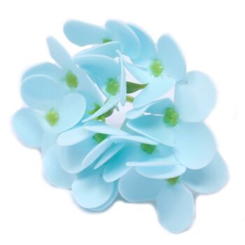 CSFH-38 - Fleurs de savon artisanales - Hortensia - Bleu bébé - Vendu en 36x unité/s par extérieur 2
