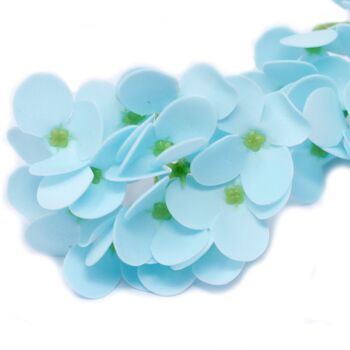 CSFH-38 - Fleurs de savon artisanales - Hortensia - Bleu bébé - Vendu en 36x unité/s par extérieur 3