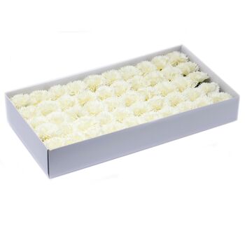 CSFH-44 - Fleurs de savon artisanales - Oeillets - Crème - Vendu en 50x unité/s par extérieur 1