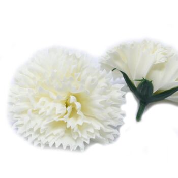 CSFH-44 - Fleurs de savon artisanales - Oeillets - Crème - Vendu en 50x unité/s par extérieur 3