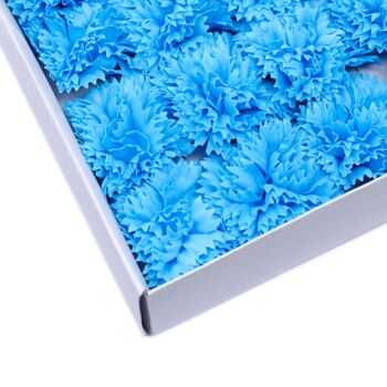 CSFH-43 - Fleurs de savon artisanales - Oeillets - Bleu ciel - Vendu en 50x unité/s par extérieur 2