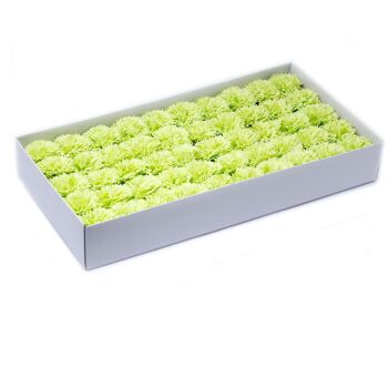 CSFH-45 - Fleurs de savon artisanales - Oeillets - Citron vert - Vendu en 50x unité/s par extérieur 1