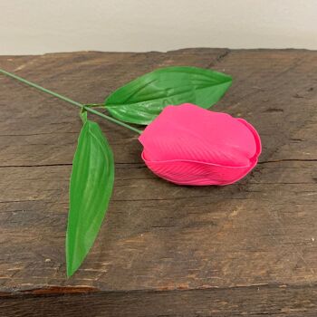CSFH-52 - Fleur de savon artisanal - Tulipe moyenne - Rose - Vendu en 50x unité/s par extérieur 3