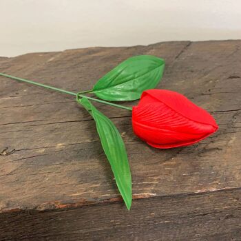 CSFH-54 - Fleur de savon artisanal - Tulipe moyenne - Rouge - Vendu en 50x unité/s par extérieur 3