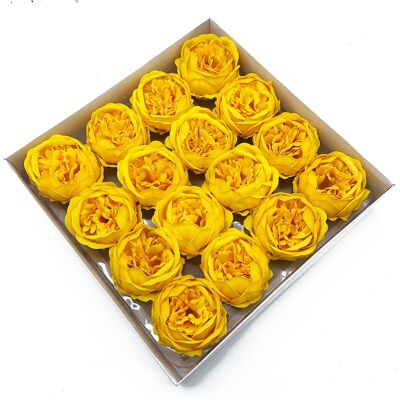 CSFH-58 - Fiore di sapone artigianale - Ext Large Peony - Giallo - Venduto in 16 unità per esterno