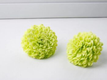 CSFH-65 - Fleur de Savon Artisanal - Petit Chrysanthème - Vert Clair - Vendu en 28x unité/s par extérieur 3