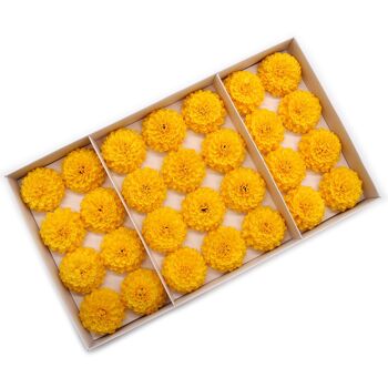 CSFH-67 - Fleur de Savon Artisanal - Petit Chrysanthème - Jaune - Vendu en 28x unité/s par extérieur 1