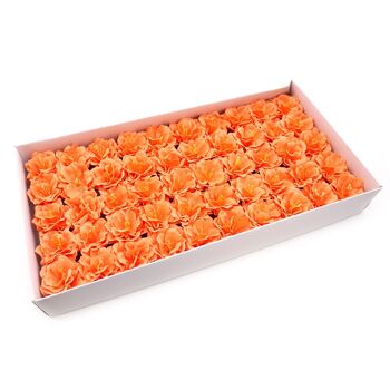 CSFH-84 - Fleur de savon artisanal - Petite pivoine - Orange - Vendu en 50x unité/s par extérieur 1