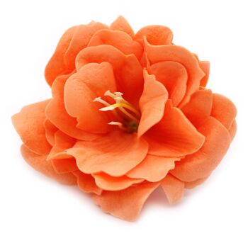 CSFH-84 - Fleur de savon artisanal - Petite pivoine - Orange - Vendu en 50x unité/s par extérieur 2
