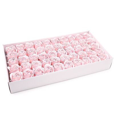 CSFH-85 - Seifenblumen zum Basteln - Mittlere Rose - Rosa mit schwarzem Rand - Verkauft in 50 Stück pro Umkarton