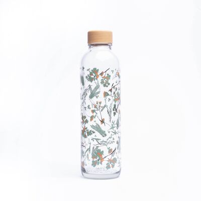 Glass drinking bottle - CARRY Bottle FLOWER RAIN 0,7l