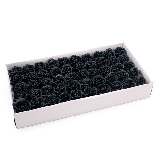 CSFH-89 - Craft Soap Flowers - Med Rose - Black With white Rim - Sold in 50x unit/s per outer