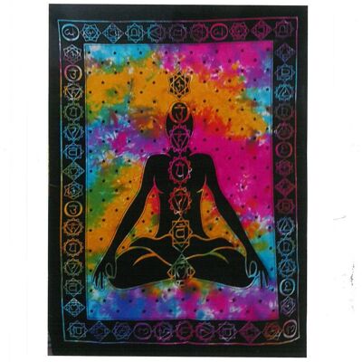 CWA-01 - Arte della parete in cotone - Chakra Buddha - Venduto in 1x unità per esterno