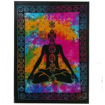 CWA-01 - Art mural en coton - Chakra Buddha - Vendu en 1x unité/s par extérieur 1