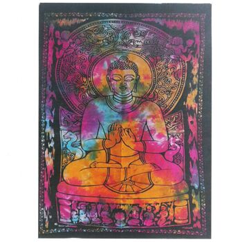 CWA-12 - Art mural en coton - Bouddha paisible - Vendu en 1x unité/s par extérieur 1