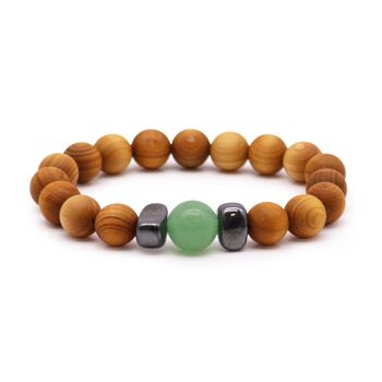 CWBG-02 - Bracelet chakra sacré en bois de cèdre avec cornaline - Vendu en 3x unité/s par extérieur 1