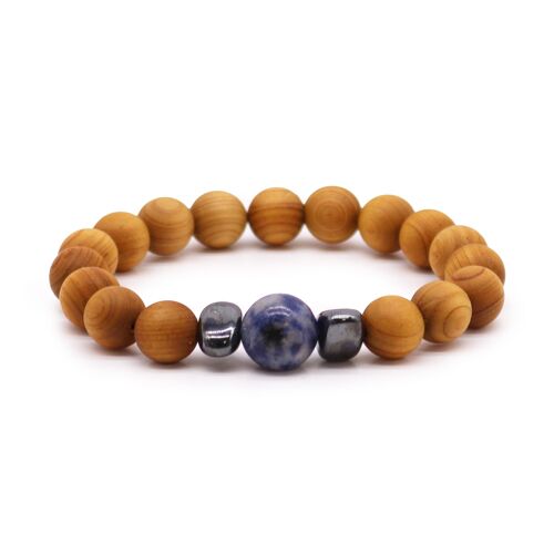 CWBG-05 - Cedarwood Throat Chakra Bangle with Sodalite - Sold in 3x unit/s per outer