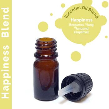 EblUL-03 - Mélange d'huiles essentielles de bonheur 10 ml - Étiquette blanche - Vendu en 10x unité/s par extérieur