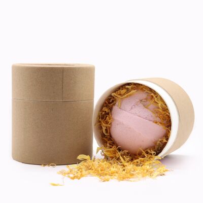 EBBSUL-02 - Set regalo di bombe da bagno con incenso e rosa - Etichetta bianca - Venduto in 4 unità per esterno