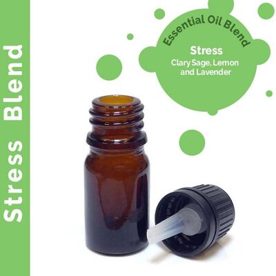 EblUL-07 - Less Stress - Mischung ätherischer Öle, 10 ml - Weißes Etikett - Verkauft in 10er-Packung