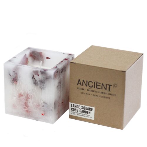 EGC-01 - Enchanted Candle  - Large Square - Rose - Sold in 1x unit/s per outer
