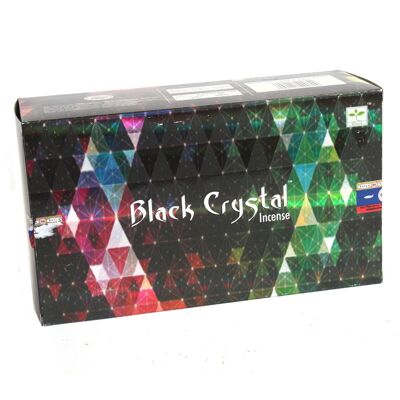 EID-42 – Satya Black Crystal Weihrauch – 15 Gramm – Verkauft in 12 Einheiten pro Hülle