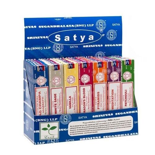 EID-61 - Assorted Satya Incense Sticks 15 gms in a Display Box - Sold in 42x unit/s per outer