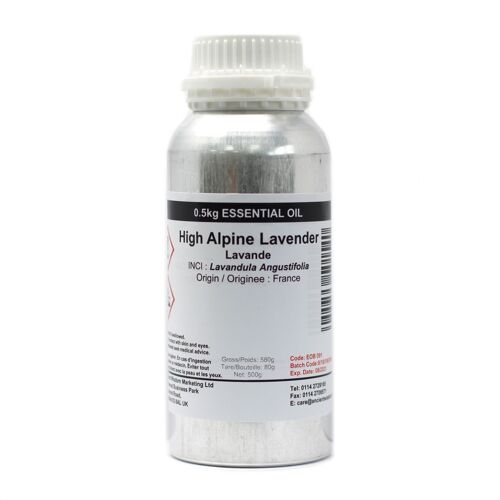 EOB-91 - High Alpine Lavender Essential Oil Essential Oil - Bulk - 0.5Kg - Sold in 1x unit/s per outer