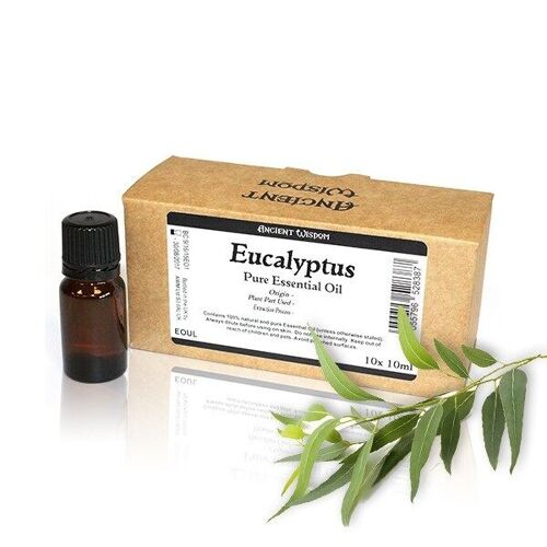 EOUL-03 - 10ml Eucalyptus Essential Oil  Unbranded Label - Sold in 10x unit/s per outer