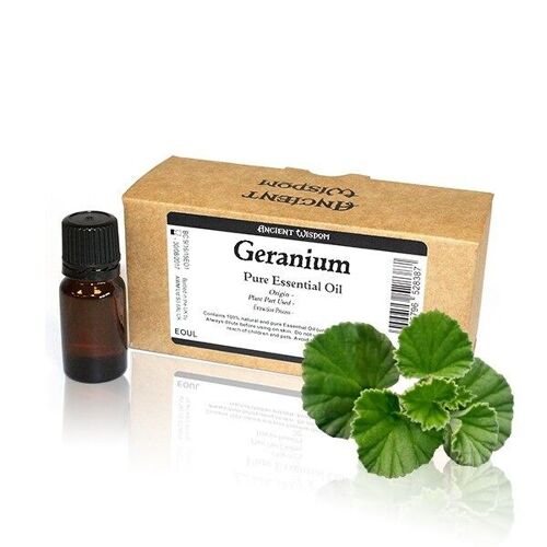 EOUL-08 - 10ml Geranium (Egypt) Essential Oil  Unbranded Label - Sold in 10x unit/s per outer