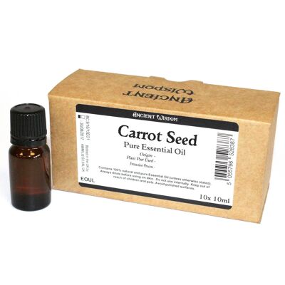 EOUL-55 - Etiqueta sin marca de aceite esencial de semilla de zanahoria de 10 ml - Se vende en 10x unidad/s por exterior